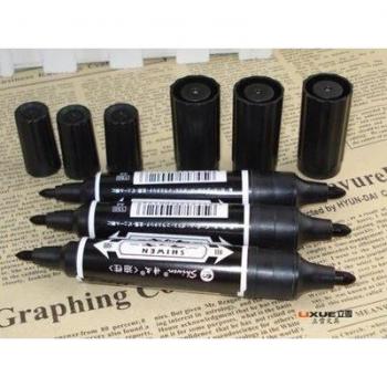 10pcs Office Double-Ended Black Markers