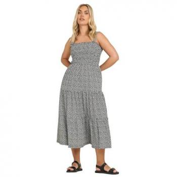 Yours – Feminines Gerafftes Kleid mit Blumenmuster