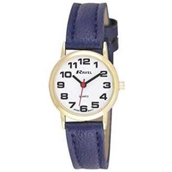 Ravel Lady’s Classic Blue‑Strap Watch with White Dial