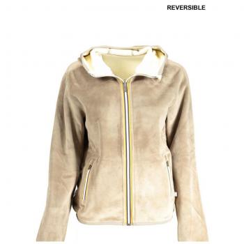 K-Way Female Beige Hooded Fleece Sweatshirt