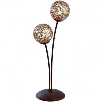 Lámpara de mesa Greta, óxido/oro, metal, 2 luces G9