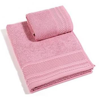 Asciugamano in Cotone Rosa con Ospite