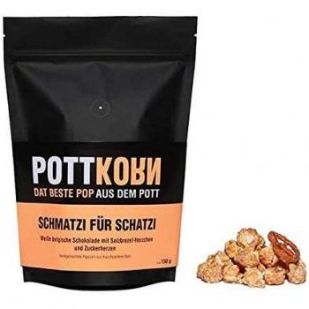 Pottkorn Delikatessen‑Pop: Weißschoko, Salzbrezeln, Zuckerherzen – 80 g