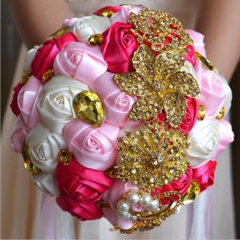 JaneVin Artificial Flower Bridal Bouquet