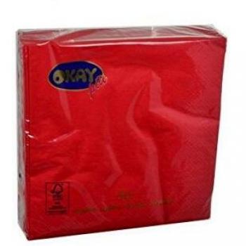 Tovaglioli rossi 25x25 cm per feste – pacchetto 50 pezzi