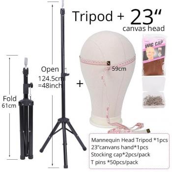 Tête de Style Régulée 21‑25 – Support Trépied Perruque