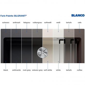 Blanco – Zia 6 : Évier en silgranite 1000×500 mm, commandé vidange, couleur café