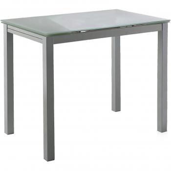 PONDECOR Mesa Extensible Sintra Metal y Cristal Blanco y Gris 100-140x60x76 cm