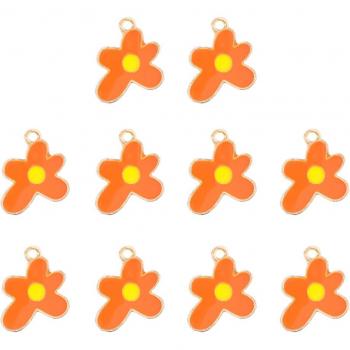 Set of 10 Enamel Daisy Flower Charms 18mm x 15mm