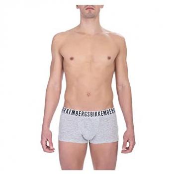 Lot 2 Boxers Bikkembergs Gris Chiné en Coton, Taille M