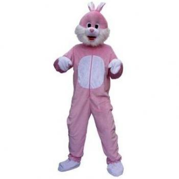 Déguisement lapin rose en peluche pour adulte