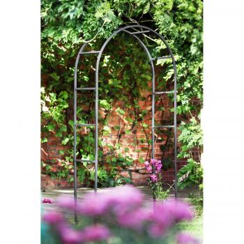 Tom Chambers Black Powder Coated Classic Metal Steel Garden Flower Arch