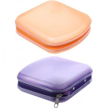 Funda organizadora para discos, bolsa de transporte para CD/DVD/VCD, 3C-2 Piezas, capacidad de 40 discos, púrpura y naranja
