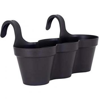 Pot de fleurs Capri 54 cm triple balcon gris anthracite
