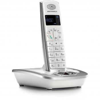 Cordless D511 Motorola – Telefono Digitale con Segreteria e Vivavoce (Bianco)