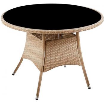 Mesa de Terraza Boracay Circular 6 Personas Marrón/Negro Ø105x73 Cm