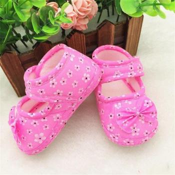 Chaussures de bébé en tissu avec design nœud papillon
