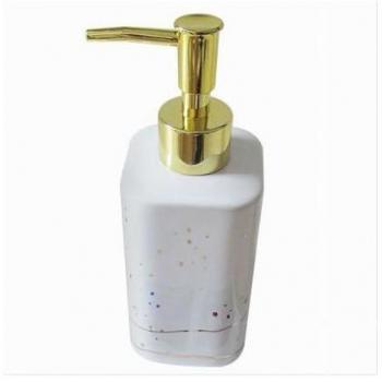 Dispenser per sapone liquido arredo bagno bianco oro macchiato 59882