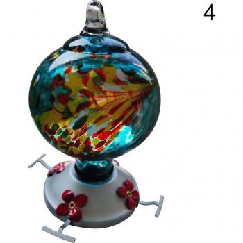 Mangeoire extérieure pour colibris en verre décoratif avec douves anti-fourmis