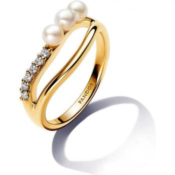 Anillo PANDORA con Perla de Agua Dulce y Diseño Orgánico
