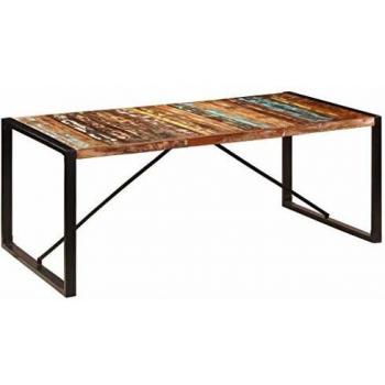 Трапезна маса от регенерирано дърво 200x100x75 см