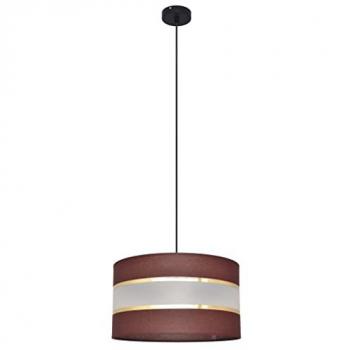 Helen Cylindrical Pendant Ceiling Light Brown Gold Black 35cm