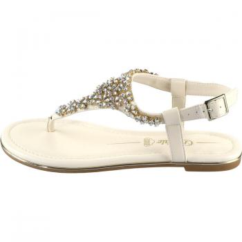 Buffalo Capri Flower Damen Sandalen 1600156 Creme