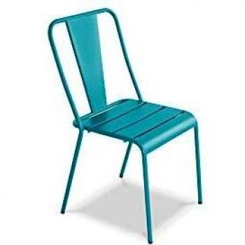 Oviala Chaise de Jardin en Aluminium Bleu