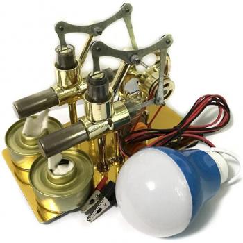 Heat Power Double Cylinder Engine Model