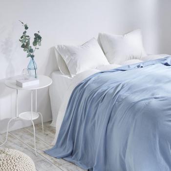 DreamFluff Soft Fluffy Micro Velour Throw (Blue, 200 * 220cm)