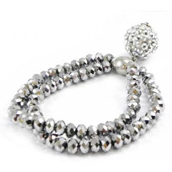 Silver Gray 'Sissi' Charm Bracelet