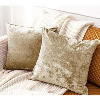 Velvet Khaki Cushion Wraps for Couch & Chair – 40cm x 40cm
