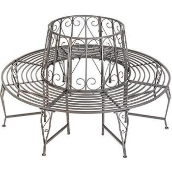Banc de jardin pour arbre métal 164 x 164 x 89 cm