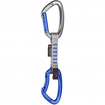 Mammut Express‑Set Karabiner Crag Indicator – Silber-Ultramarin, 10 cm