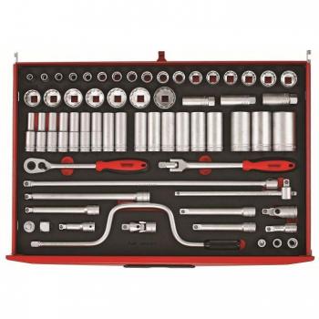 Jeu de douilles 1/2 63 pièces EVA-tray Teng Tools TTESK63