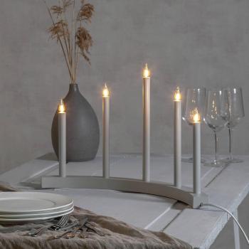 Chic Light Grey Candelabra with Five Bulbs