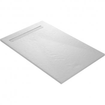 Receveur de douche caniveau U-TILE 90x90 cm en résine blanche