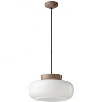 Lustre en Verre Mariage Blanc et Marron