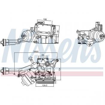 Radiatore d'olio NISSENS 91352 per motore, compatibile con FIAT Qubo e Doblo II Van/Break, con filtro e guarnizioni