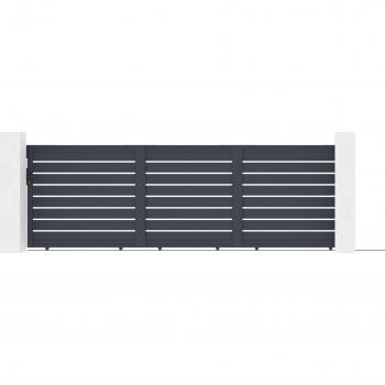 Casanoov Cancello Invernale Scorrevole 5x1,6 m Grigio Alluminio