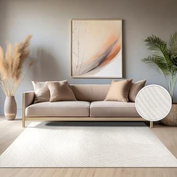 Paco Home tapis extérieur 80x150 cm, finition uni crème, résistant aux intempéries