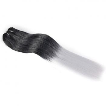 Extensiones Yaki Sintéticas 18 Pulgadas Color #1B/Gris 3 Unidades