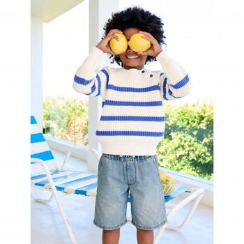 Bermuda Junior en Denim Facile à Mettre