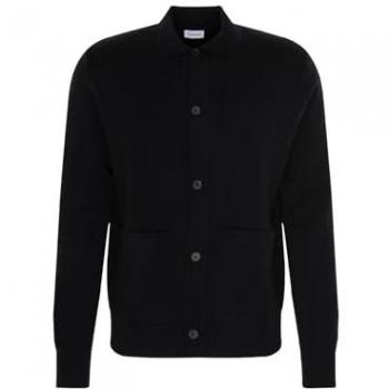 Strickjacke SEIDENSTICKER Gr. M, blau (dunkelblau), Herren, 100% Wolle, unifarben, Langarm Kragen Uni