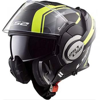 Motorradhelm LS2 VALIANT Line – Mat HI VI Schwarz/Gelb, XS