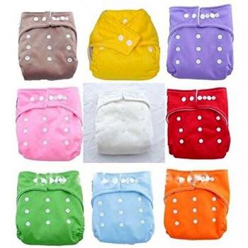 Pacchetto pannolini lavabili pocket 8 pezzi + 16 inserti + wet bag