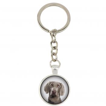 Weimaraner Grey Ghost – Foto‑Schlüsselanhänger, Schlüsselzubehör, Taschenpendant, Art‑Dog, silber