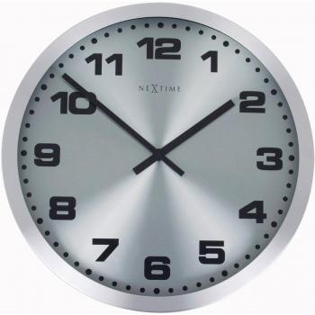 Nextime 2906zw Wanduhrenmodell Mercure – 25 cm Silber, Glas‑Aluminium