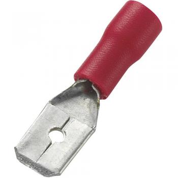 Cosse à languette 6.4 mm MDD1.25-250 745410 rouge partiellement isolée 100 pcs