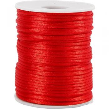 Cordon satin rouge 2 mm, 50m